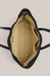 Mia Black Leather East West Slouchy Tote