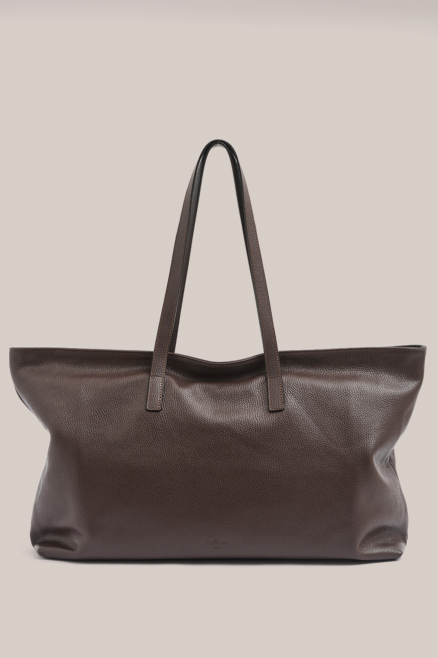 VESTIRSIItalyMiaXLEastWestToteDarkChocolateBrownItalianpebbledleatherworkbag1.jpg
