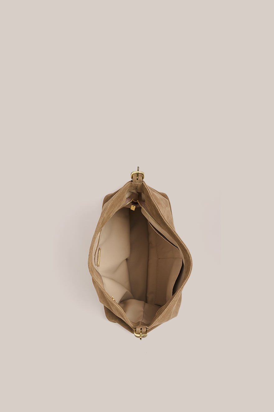 Savannah Brown Suede Hobo Bag