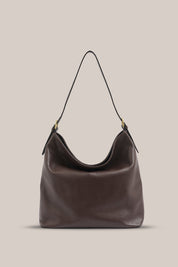 Serena Dark Chocolate Leather Hobo Bag