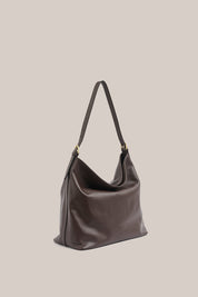 Serena Dark Chocolate Leather Hobo Bag