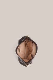 Serena Dark Chocolate Leather Hobo Bag