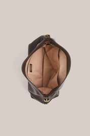 Serena Leather Hobo Bag Dark Chocolate