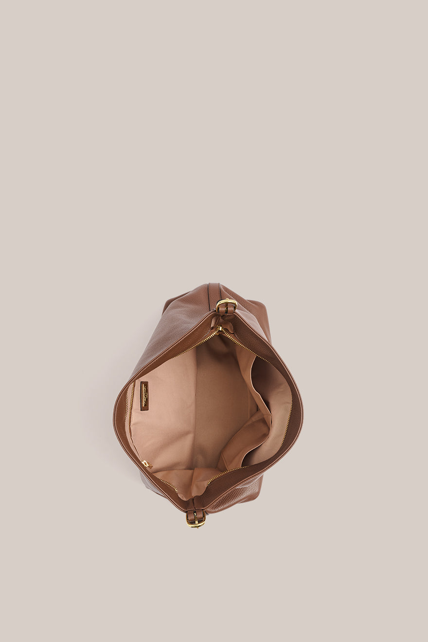 Serena Mocha Leather Hobo Bag