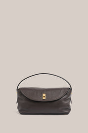 Sloane Large Dark Chocolate Leather Top Handle Crossbody