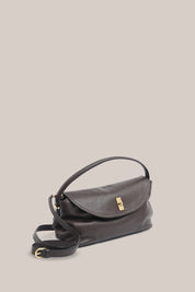 Sloane Large Dark Chocolate Leather Top Handle Crossbody