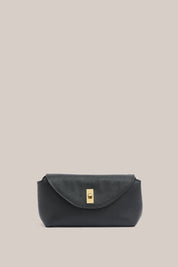 Sloane Black Leather Crossbody Clutch