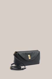 Sloane Black Leather Crossbody Clutch