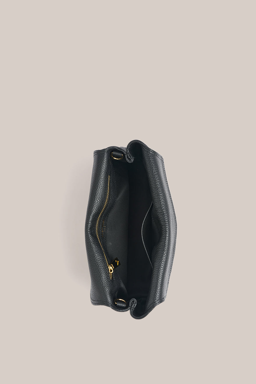 Sloane Black Leather Crossbody Clutch