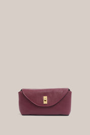 Sloane Bordeaux Leather Crossbody Clutch