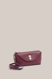 Sloane Bordeaux Leather Crossbody Clutch
