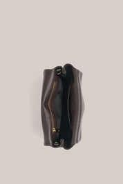 Sloane Dark Chocolate Leather Crossbody Clutch
