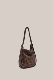 Mini Woven Bella Dark Chocolate 2-in-1 Convertible Backpack Tote