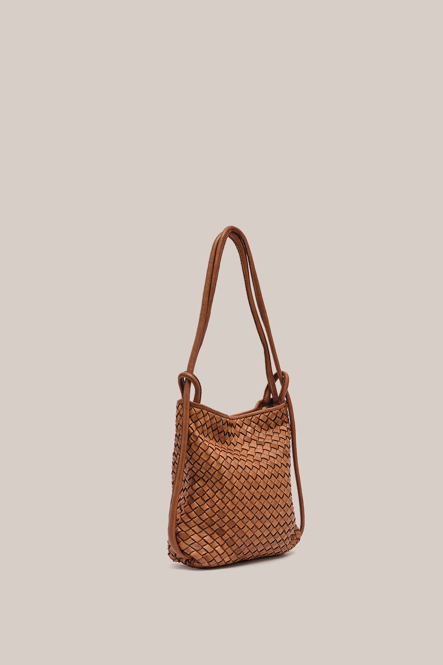 PRE ORDER Mini Woven Bella Tan 2-in-1 Convertible Backpack Tote