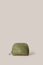 Leather Khaki Cosmetic Pouch Duo