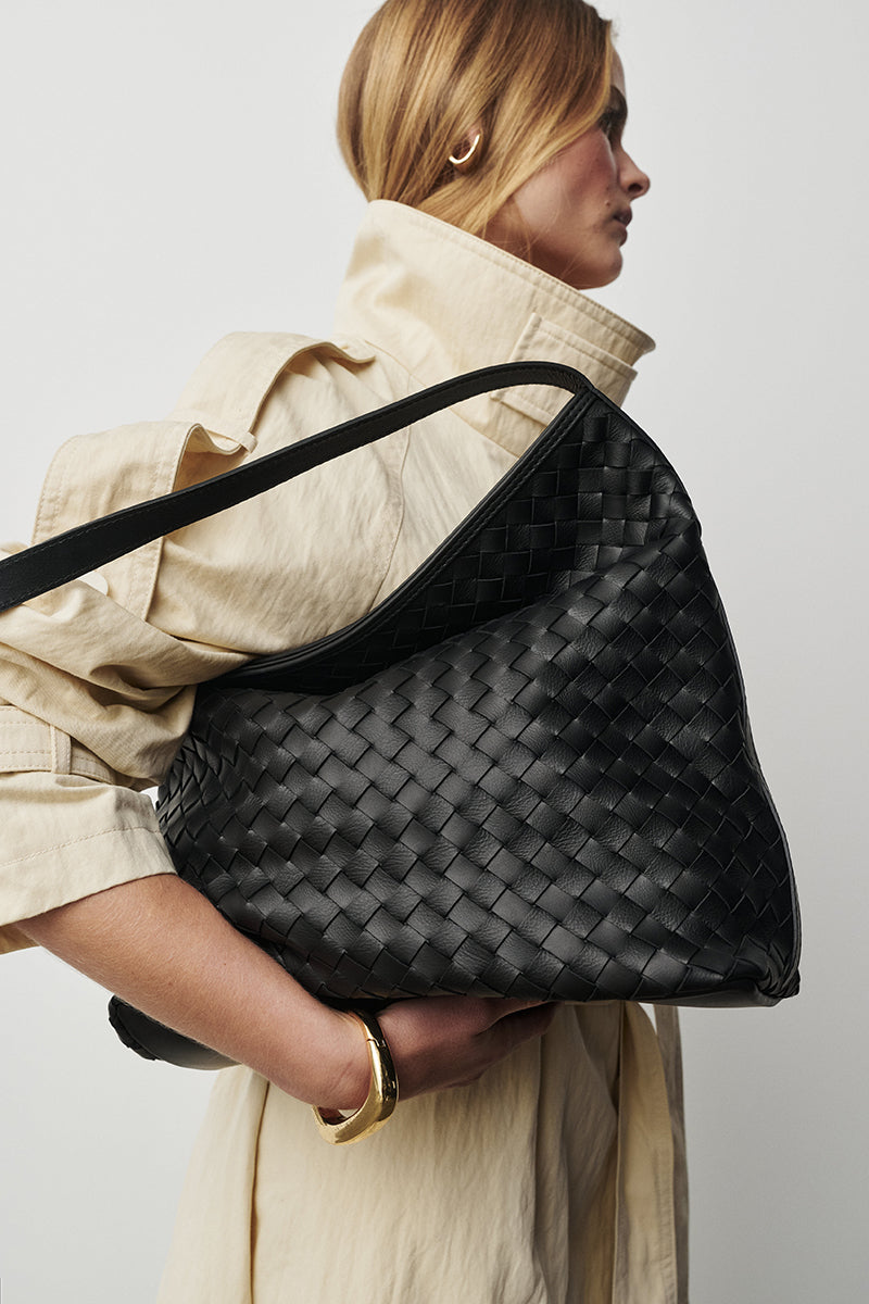 Bianca Woven Hobo Black
