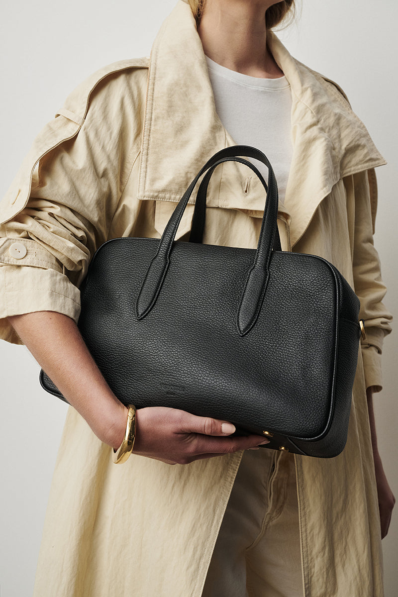 Vera Black Medium Bowler Bag