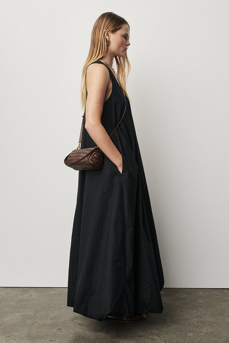 Vivi Woven Shoulder Crossbody Chocolate