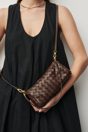 Vivi Woven Shoulder Crossbody Chocolate