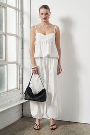 Elena Woven Shoulder Bag Black