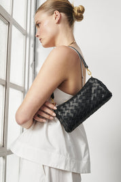 Vivi Woven Shoulder Crossbody Black