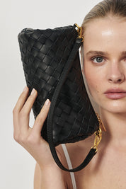 Vivi Woven Shoulder Crossbody Black