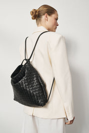 Woven Bella Convertible Backpack Black