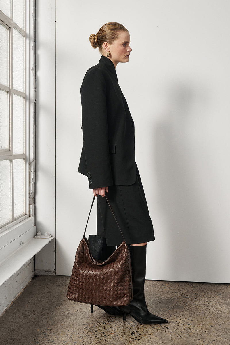 Bianca Woven Hobo Chocolate