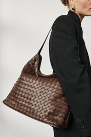 Bianca Woven Hobo Chocolate