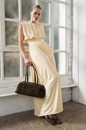Gia Croc Suede Shoulder Bag Chocolate