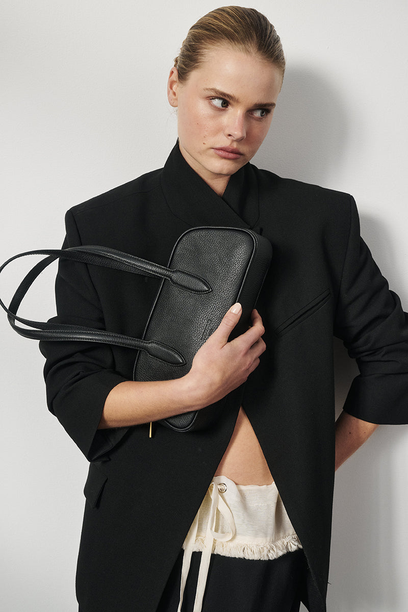 Vera Black Baguette Bag