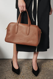 Vera Cognac Medium Bowler Bag