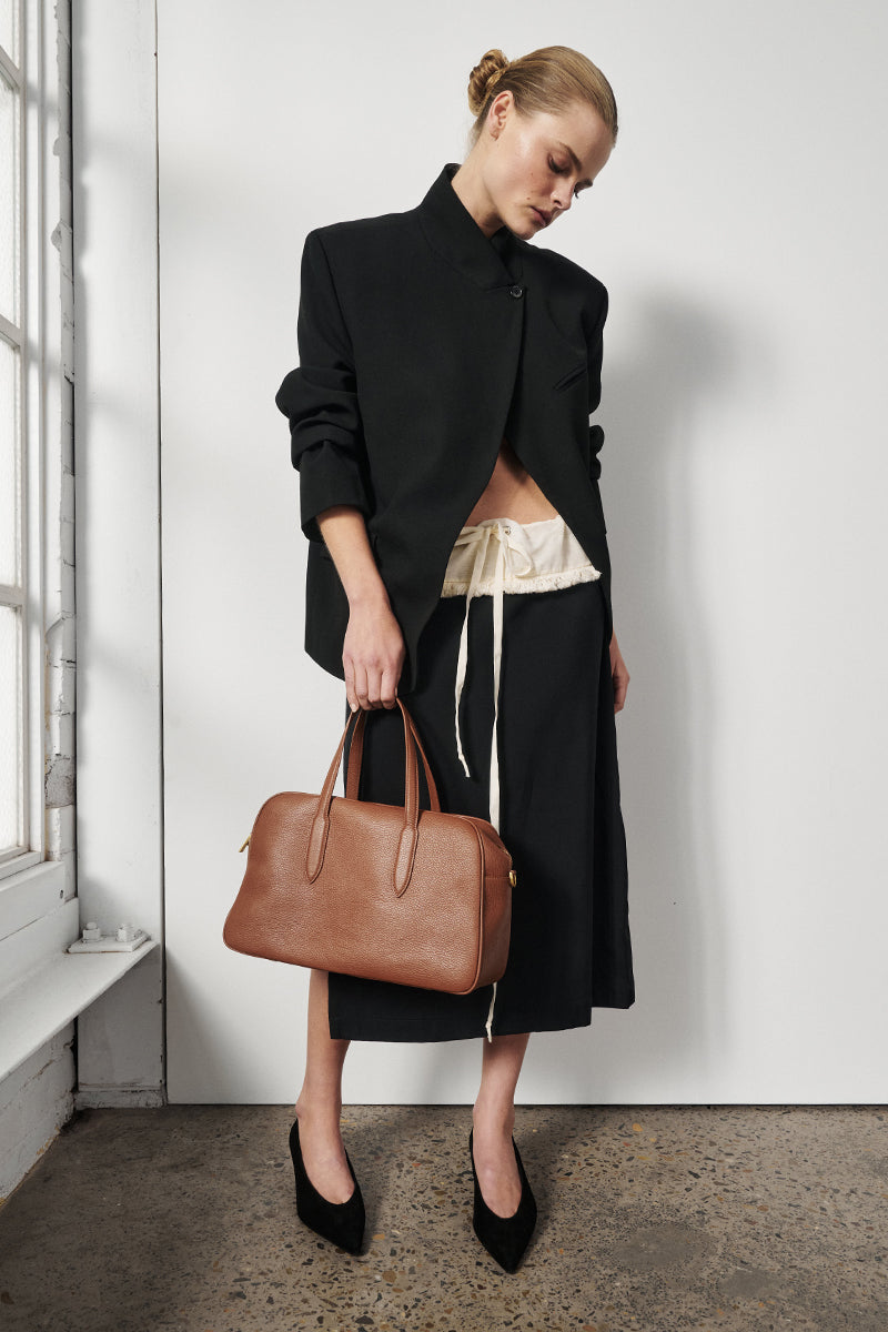 Vera Cognac Medium Bowler Bag