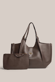 Grace Large Dark Chocolate East West Tote