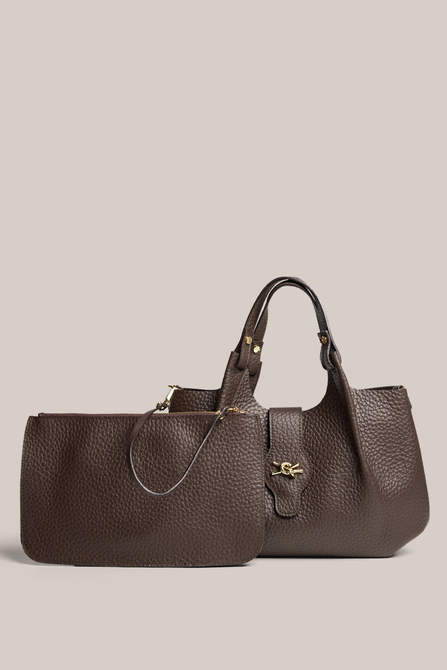 Grace Small Dark Chocolate East West Tote