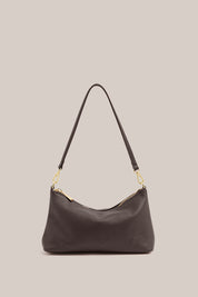 Ashley Dark Chocolate Leather Crossbody Bag