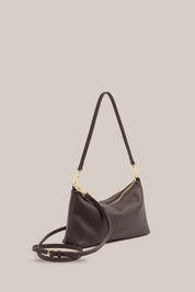 Ashley Dark Chocolate Leather Crossbody Bag