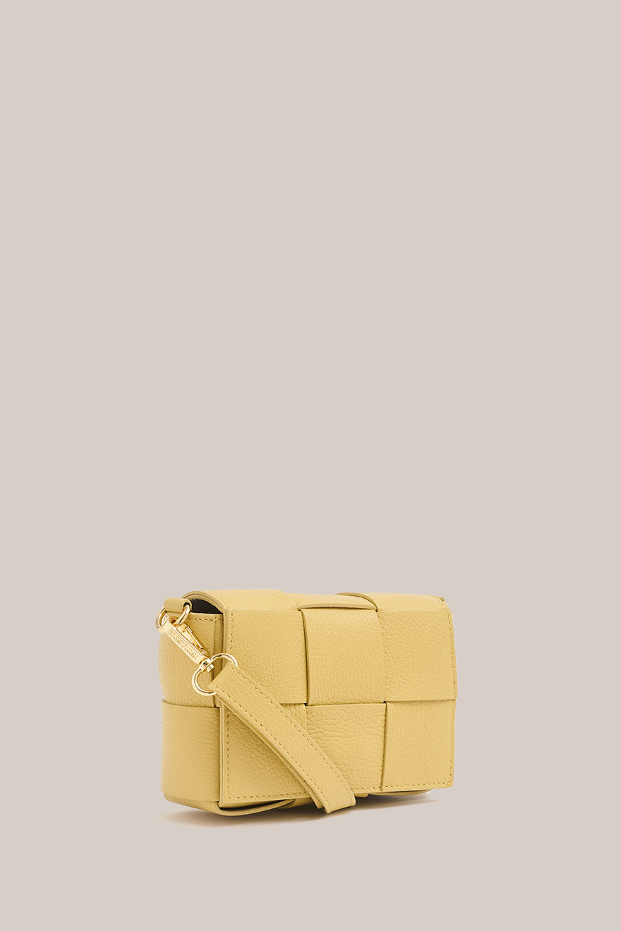 Margot Mini Buttermilk Leather Woven Bag