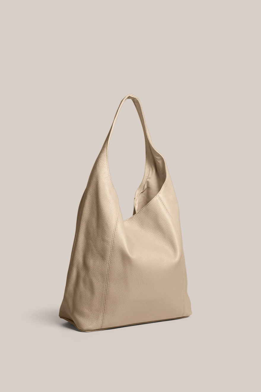 Scarlett 2.0 Beige Leather Hobo
