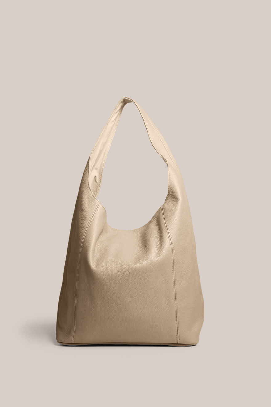 Scarlett 2.0 Beige Leather Hobo