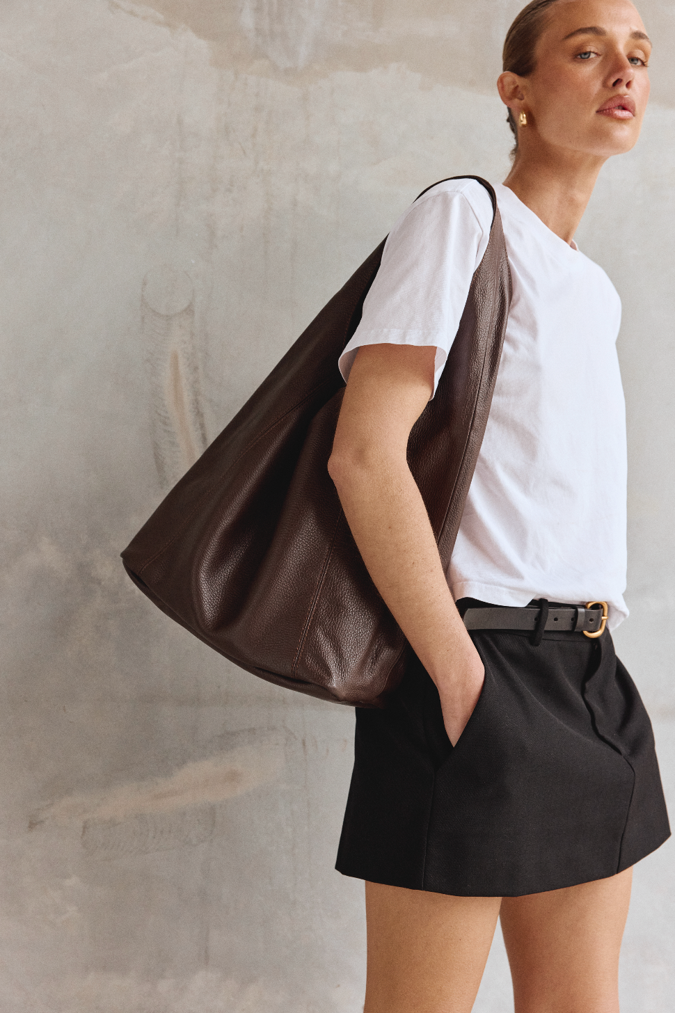 Scarlett 2.0 Dark Chocolate Leather Hobo