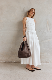 Scarlett 2.0 - Slouchy Italian Leather Hobo bag in Dark Chocolate