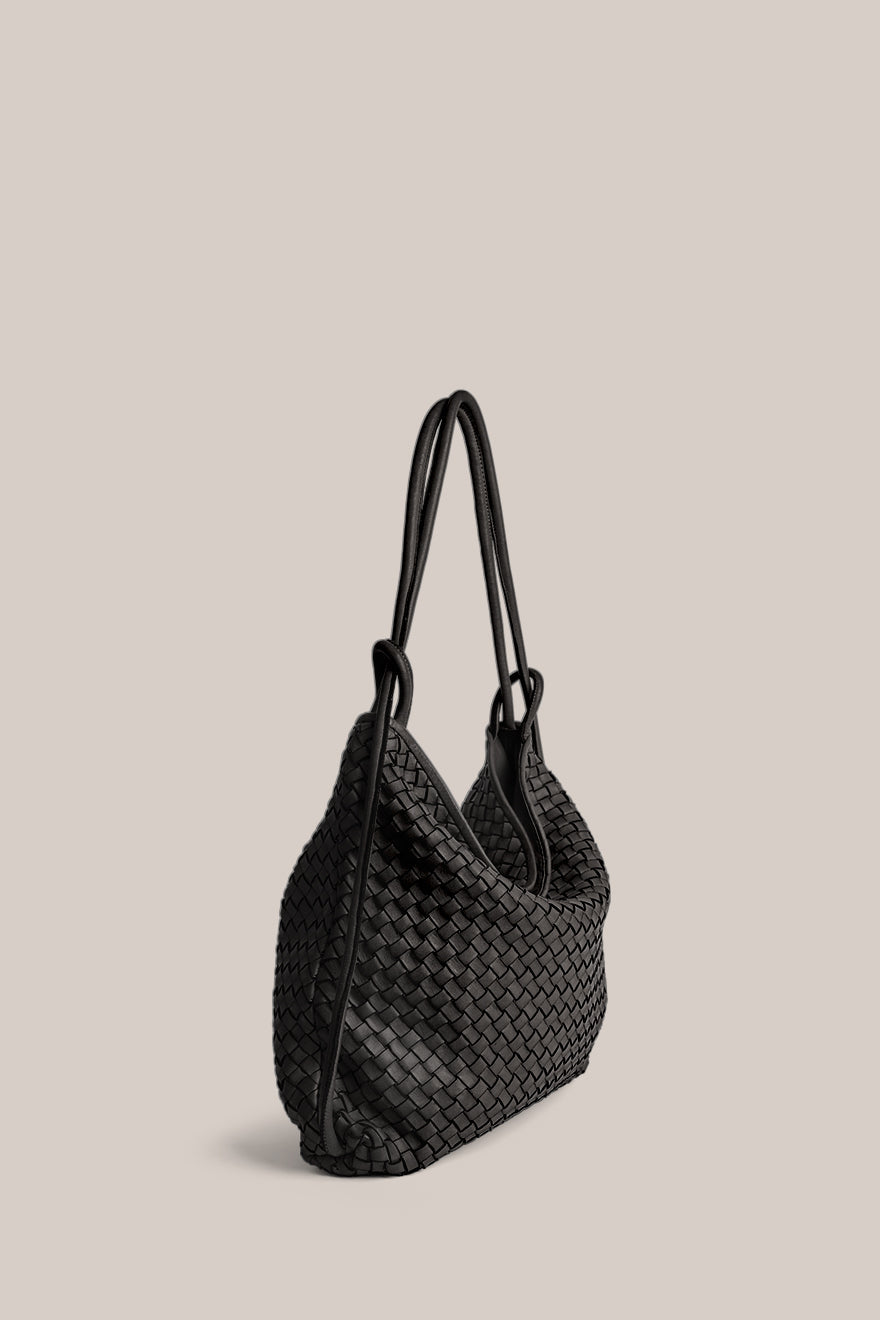 Woven Bella Black 2-in-1 Convertible Backpack Tote