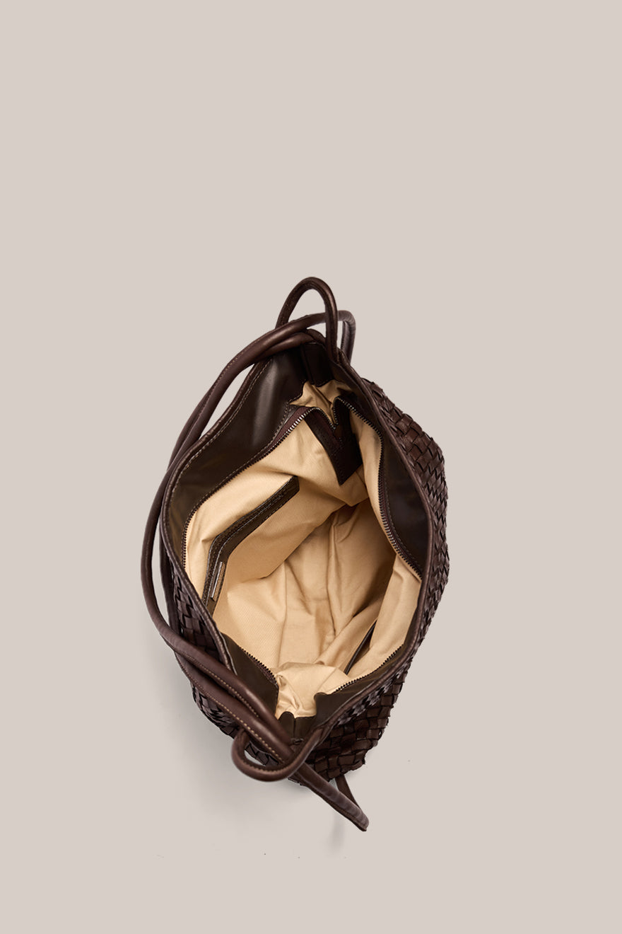 Woven Bella Dark Chocolate 2-in-1 Convertible Backpack Tote