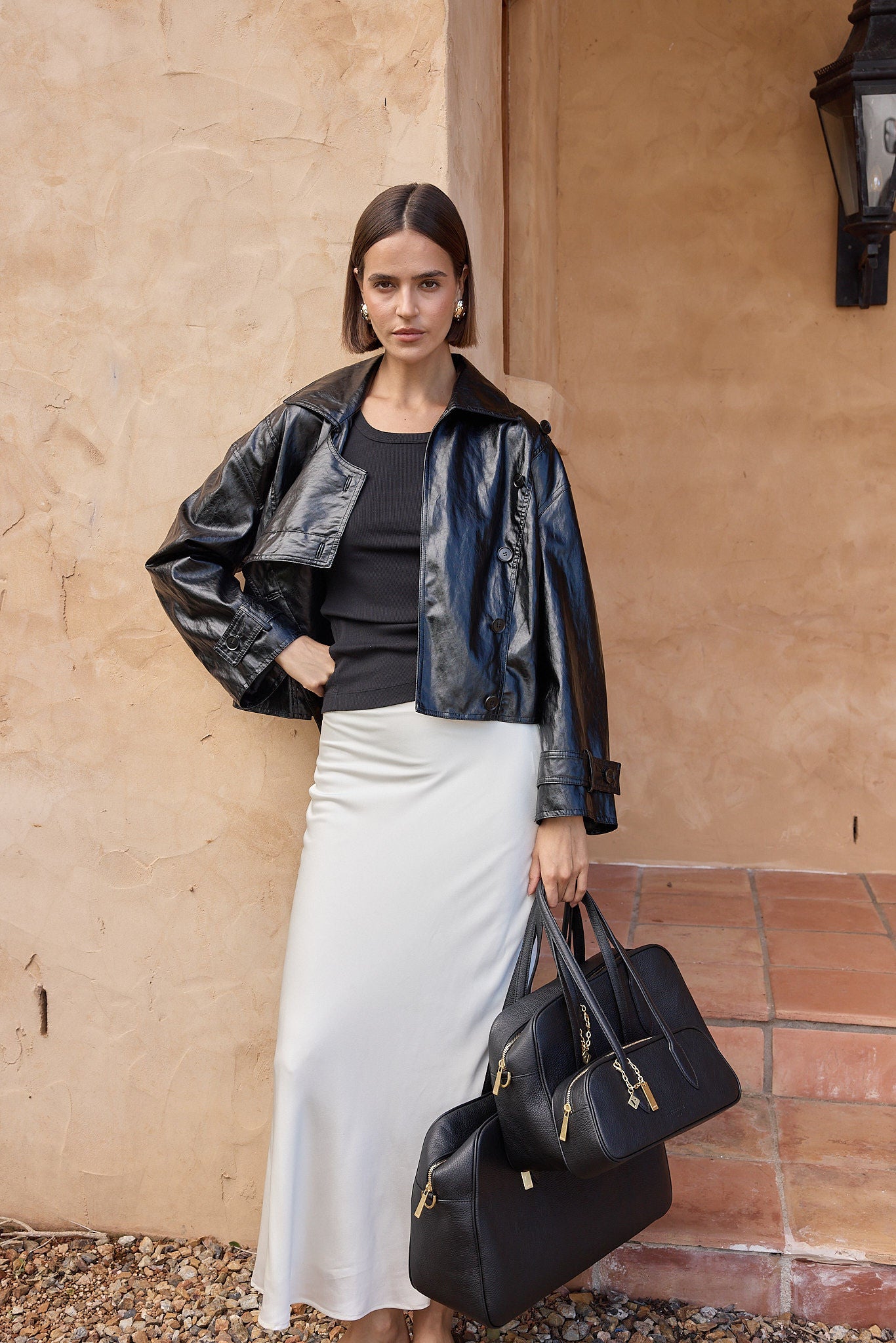 Vera Black Large Bowler Bag