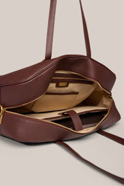 Vera Mahogany Large Bowler Bag