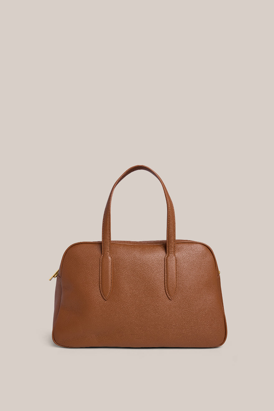 Vera Cognac Medium Bowler Bag