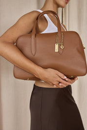 Vera Cognac Medium Bowler Bag