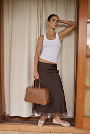 Vera Cognac Medium Bowler Bag