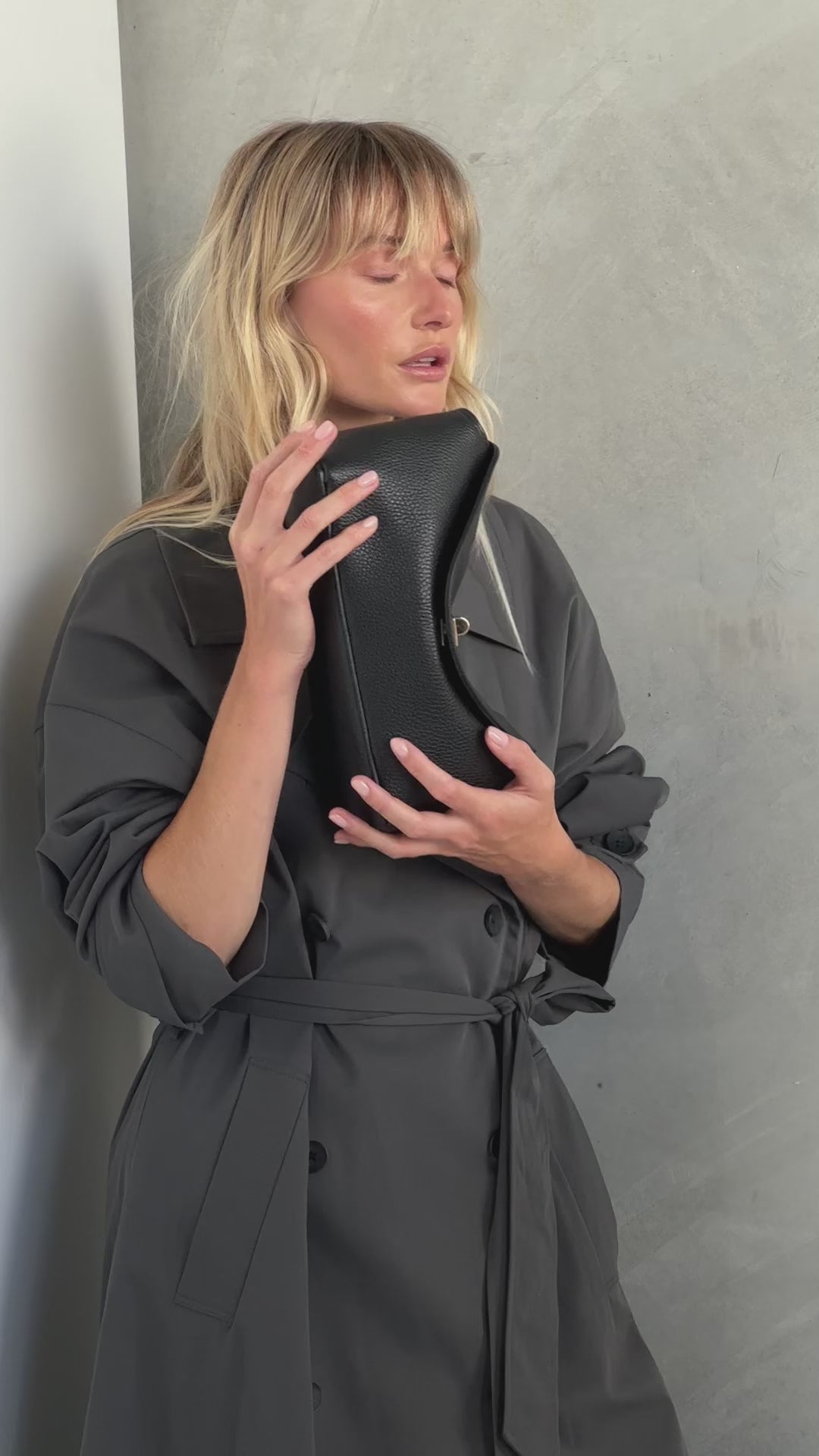 Sloane Black Leather Crossbody Clutch